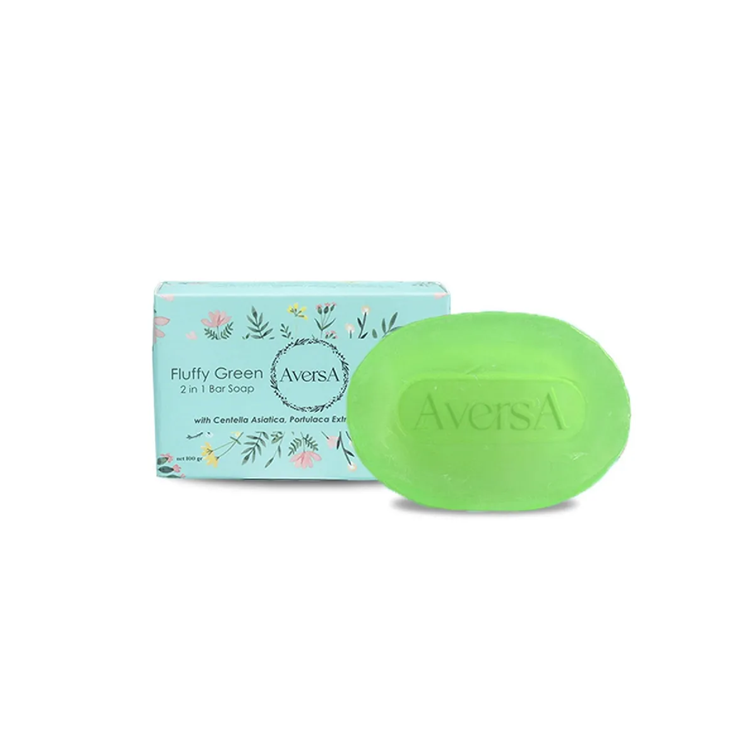 AversA Fluffy Green 2 in 1 Bar Soap 100gr 2 in 1