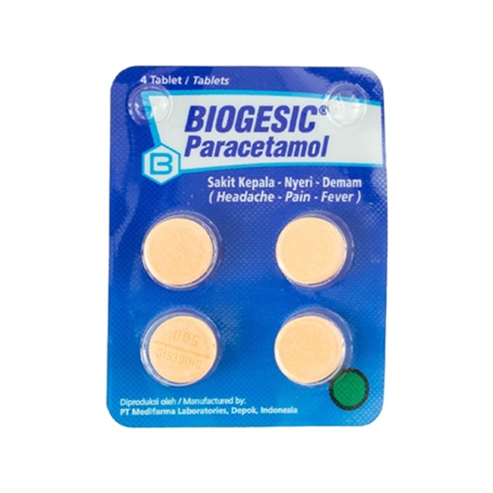 Biogesic 500 mg 4 Tablet